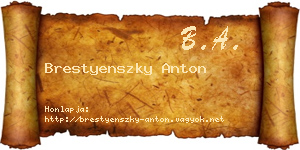 Brestyenszky Anton névjegykártya